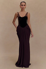 Velvet Corset Maxi Dress