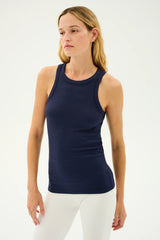 Kiki Rib Tank Full Length - Indigo
