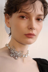 Butterfly Charm Choker Necklace