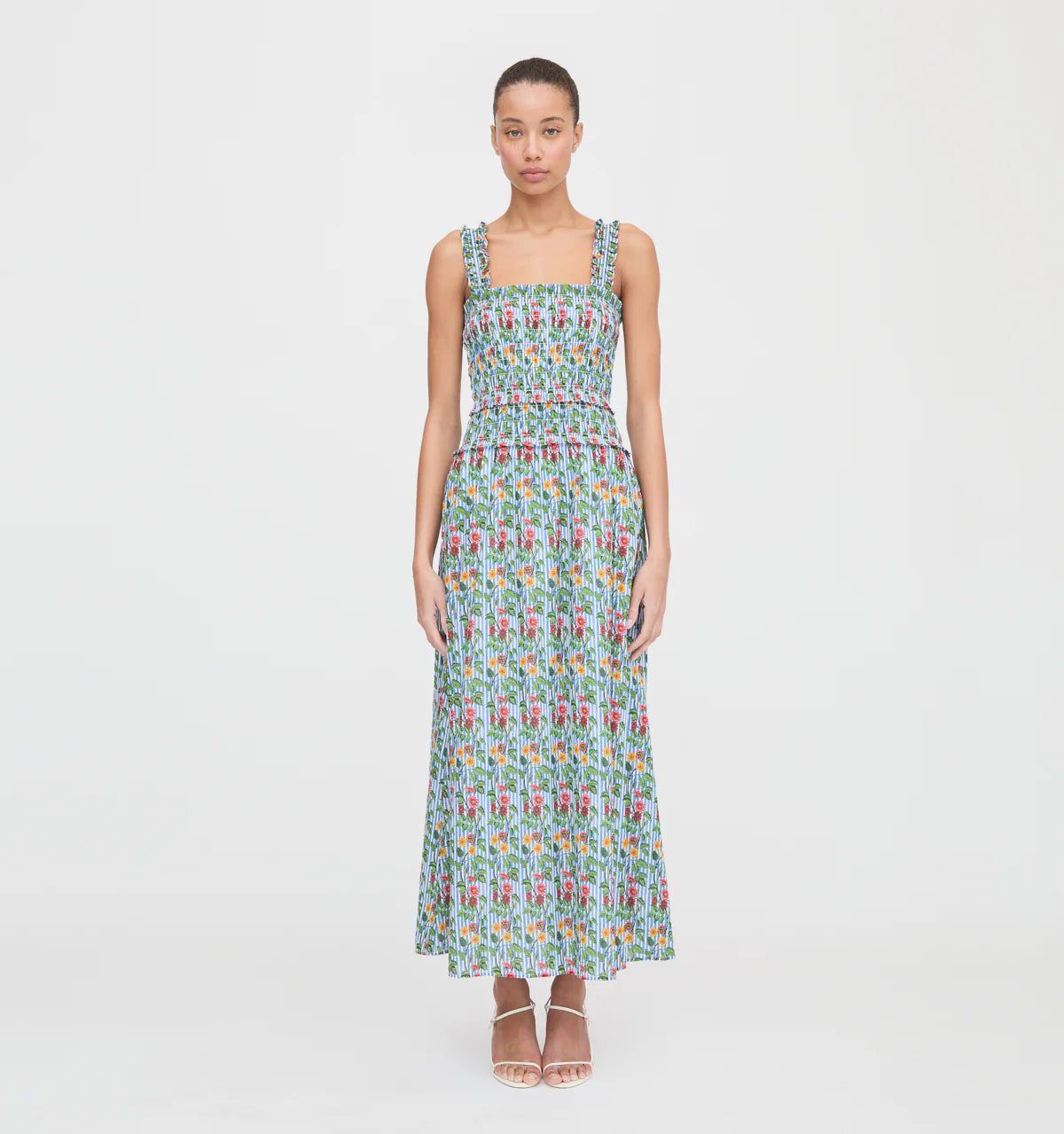 Couturebud The Azalea Maxi Nap Dress - Geranium Stripe