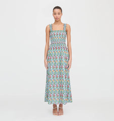 Couturebud The Azalea Maxi Nap Dress - Geranium Stripe