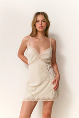 Cori Crepe Lace Bow Mini Dress