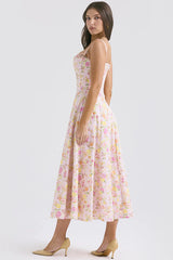 Clarabelle Pink Meadow Print Cotton Sundress