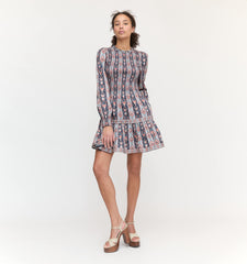 Couturebud The Viviana Mini Nap Dress - Navy Emma Stripe