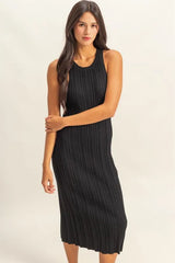 HYFVE Round Neck Bodycon Ribbed Knit Dress