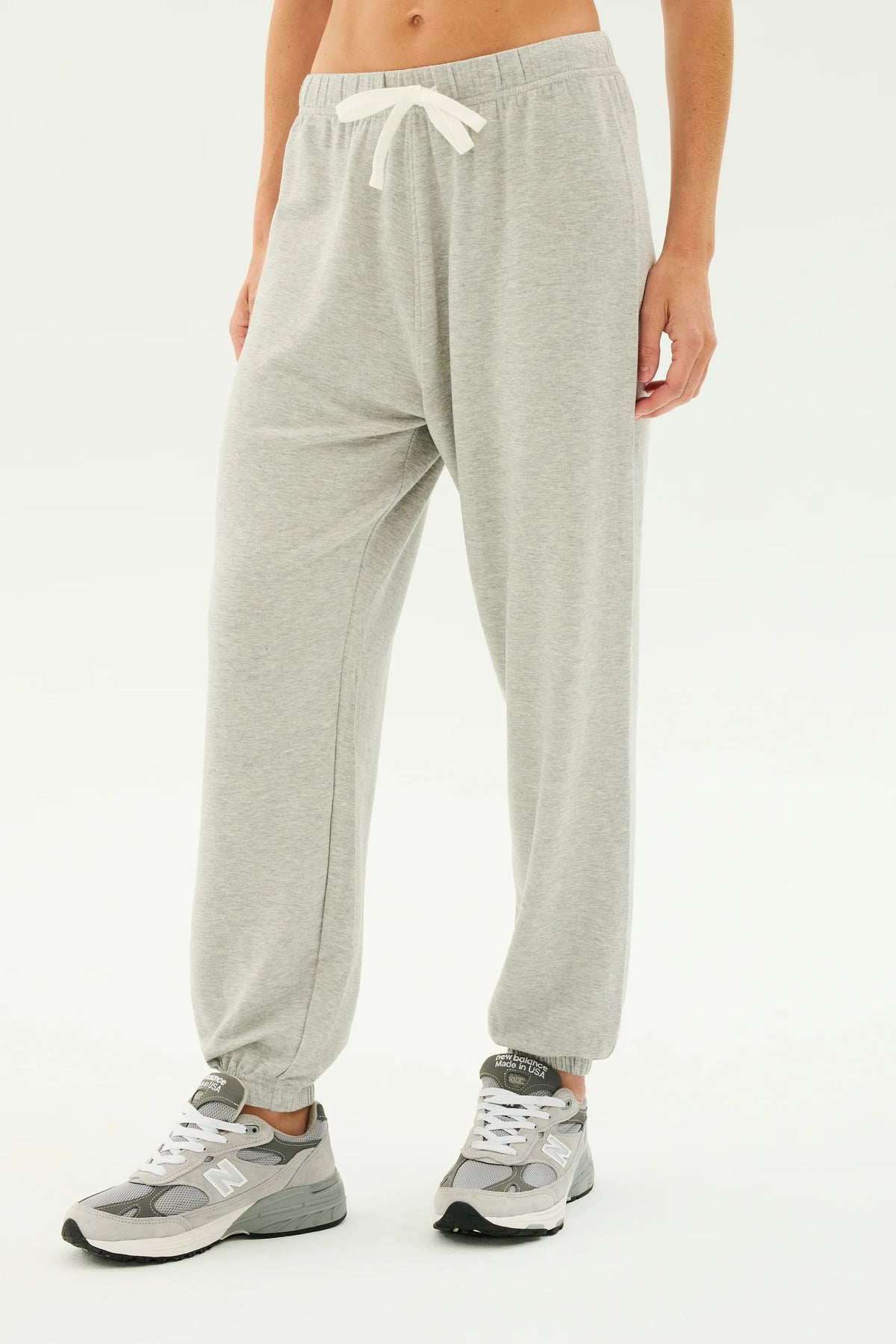 Andie Oversized Fleece Sweatpant - Heather Grey