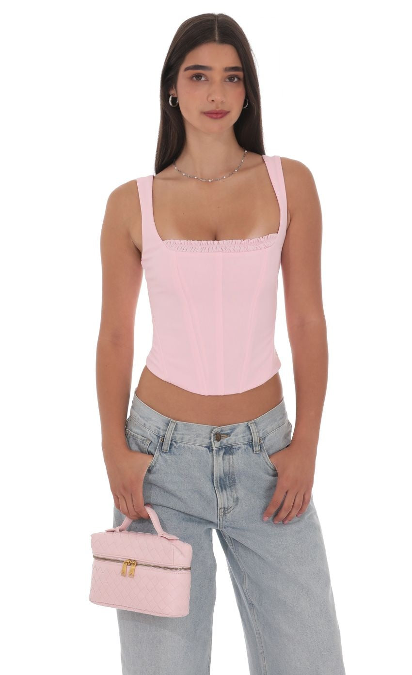 Detailed Corset Top in Pink