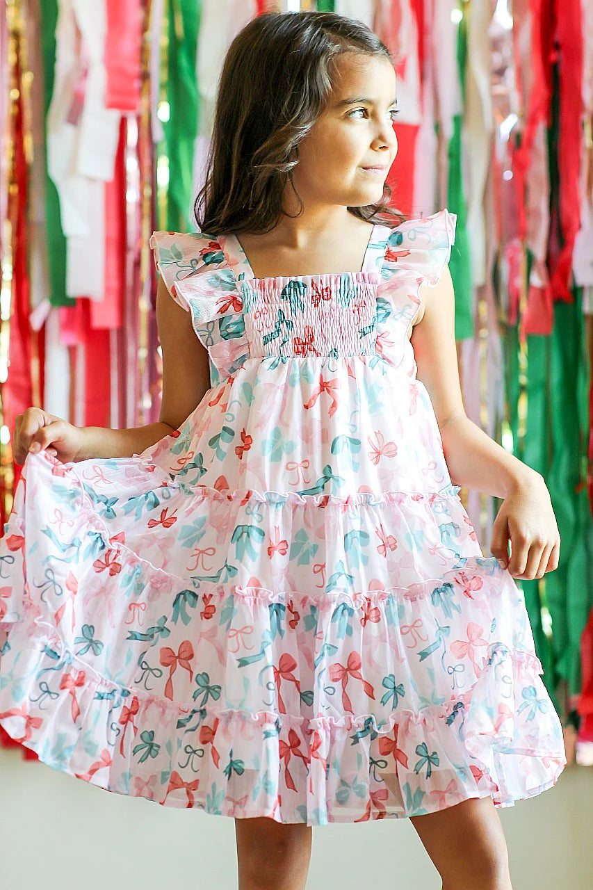 Brielle Shimmer Dress - Peppermint Ribbons