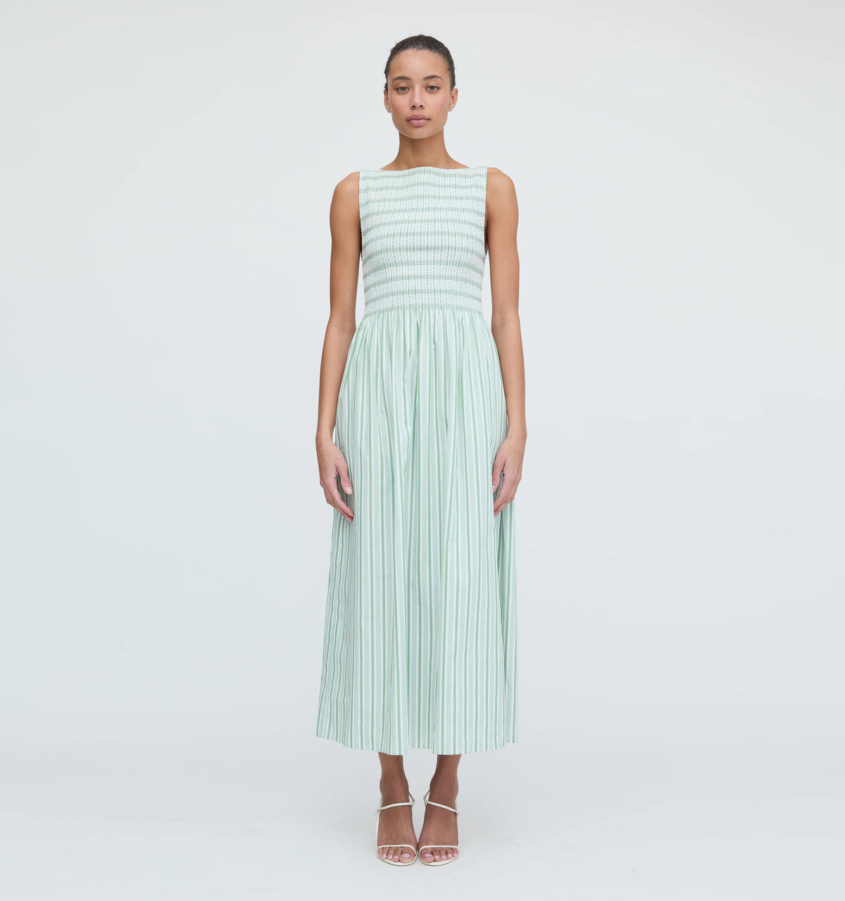 CouturebudThe Cosima Nap Dress - Apple Green Stripe