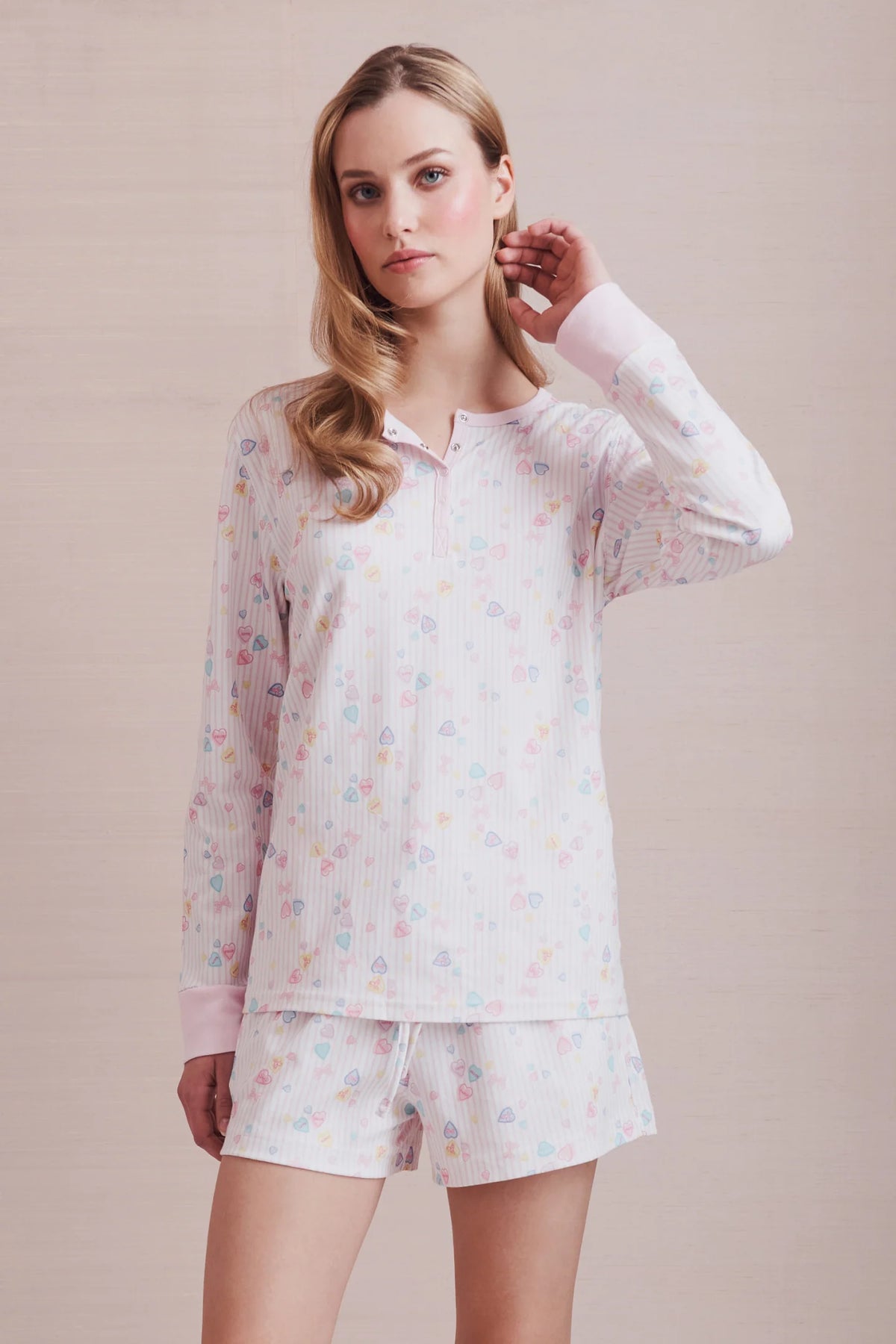 Couturebud x Roller Rabbit Candy Heart Stripe Hunter Pajama
