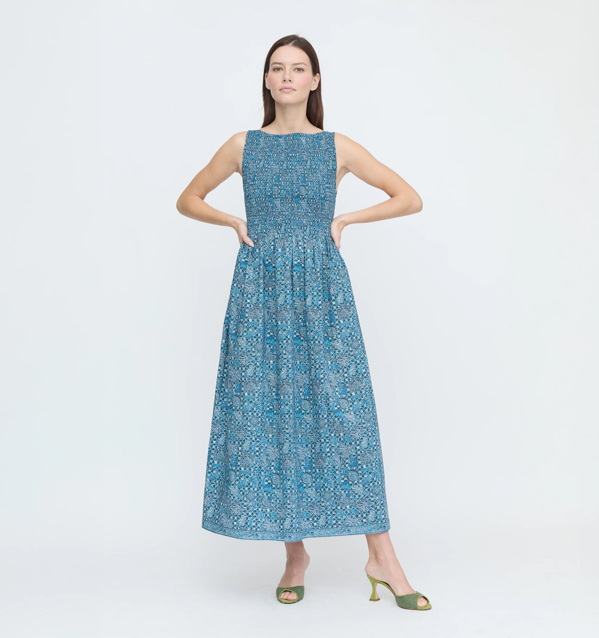 CouturebudThe Cosima Nap Dress - Navy Calico Trellis
