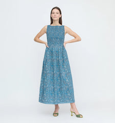 CouturebudThe Cosima Nap Dress - Navy Calico Trellis