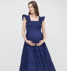 Couturebud The Maternity Ellie Nap Dress - Navy Cotton