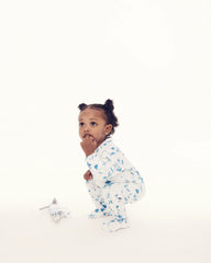 Couturebud The Footie Pajama - Blue Botanical