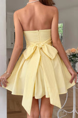 Solid Off Shoulder Tube Elastic Waist Dress