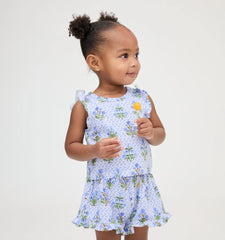Couturebud The Baby Lala Short Set - Blue Block Print
