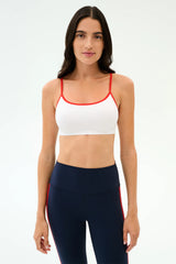 Loren Seamless Bra - White/Lotus Red