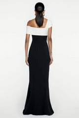 Asymmetric Off Shoulder Maxi Dress
