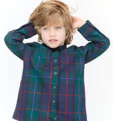 Couturebud The Tiny Brennan Shirt - Midnight Tartan