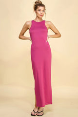 High Neck Side Slit Max Dress