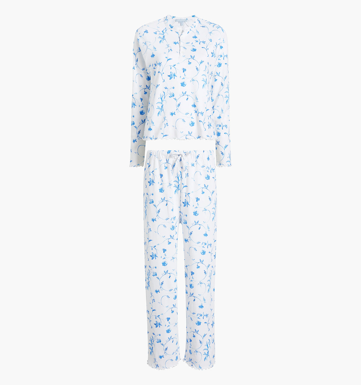 Couturebud The Olivia Pajama Set - Blue Botanical