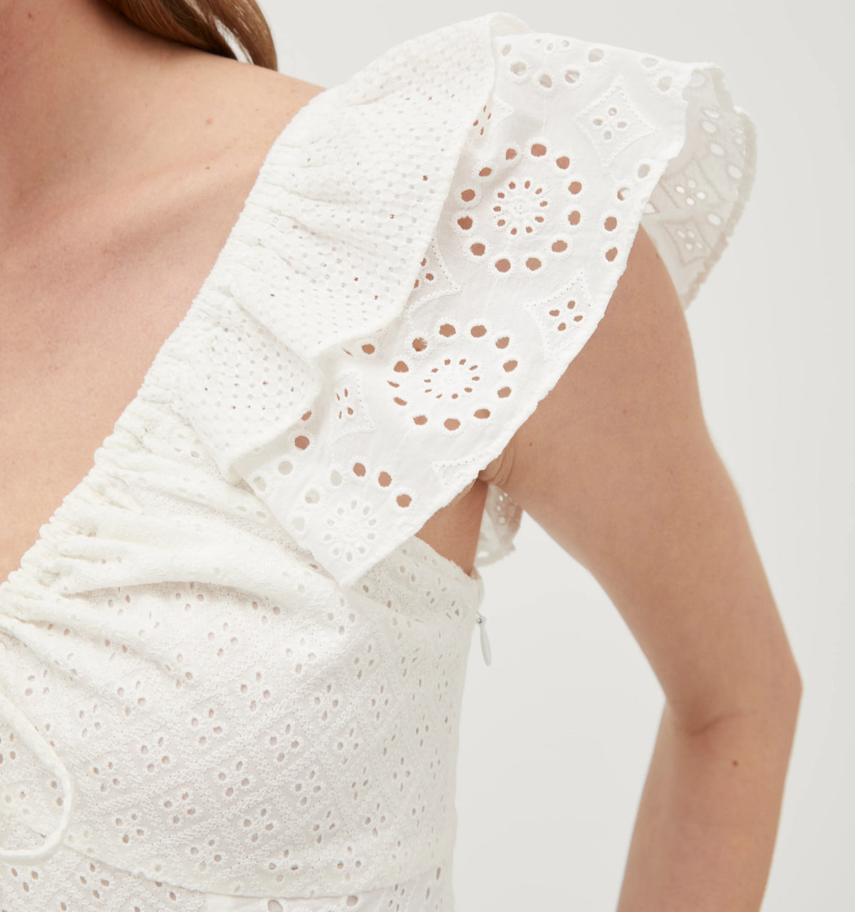 Couturebud The Zuri Top - White Eyelet