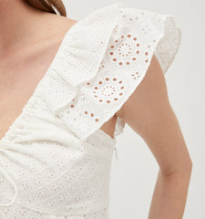 Couturebud The Zuri Top - White Eyelet