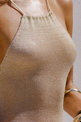 Halter Neck Sleeveless Maxi Dress