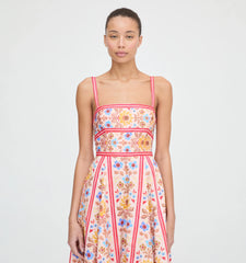 CouturebudThe Margot Dress - Pink Floral Block Stripe