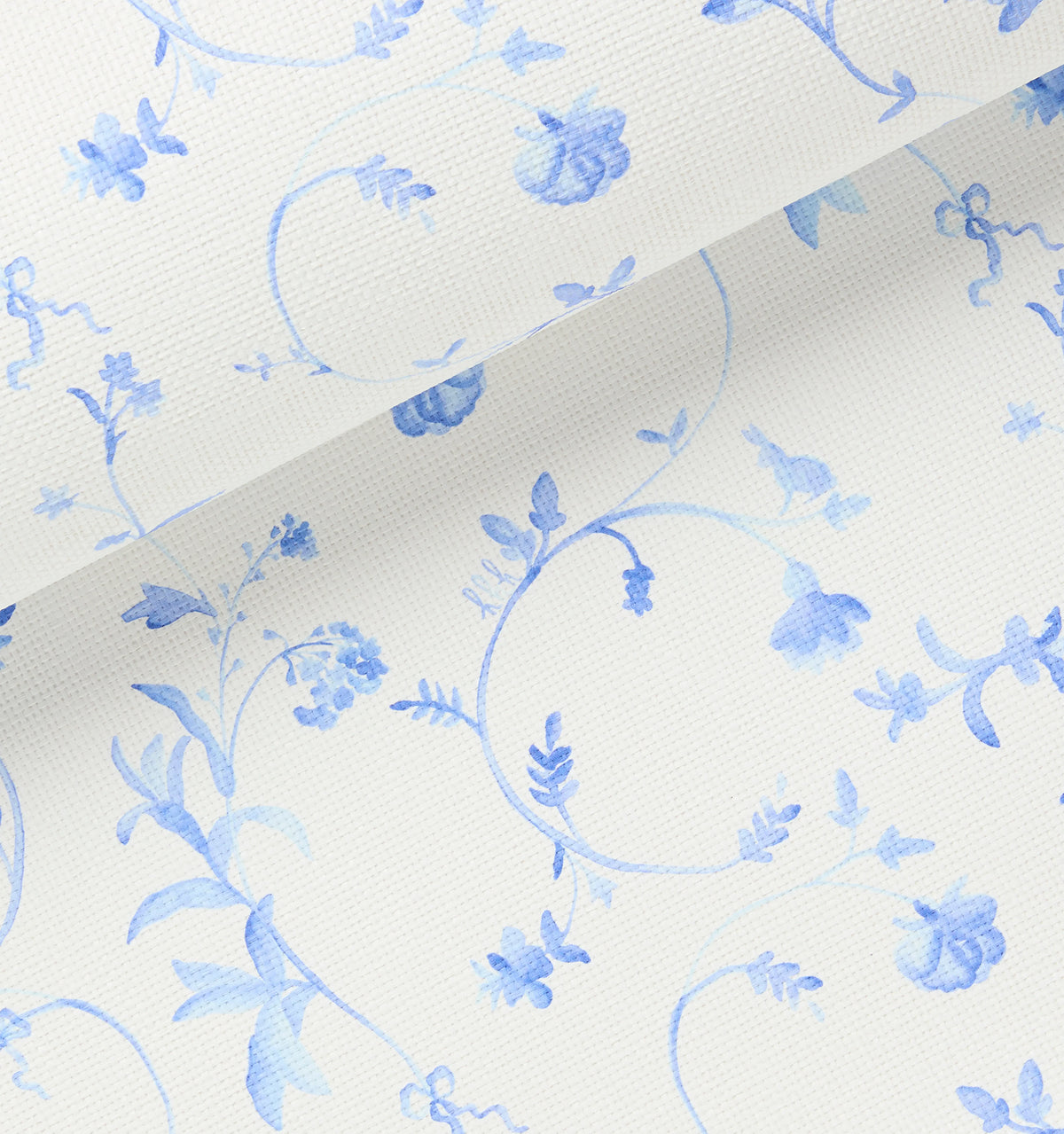 Couturebud Paperweave Wallpaper - Blue Botanical