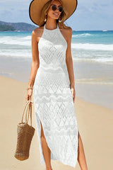 Alvisa Halter Neck Eyelet Dress