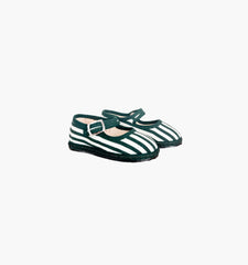 Couturebud The Hill House x Vibi Venezia Tiny Mary Jane Flats - Green Stripe
