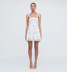 CouturebudThe Ribbon Charlotte Nap Dress - White Trailing Fern