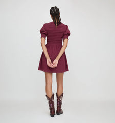 Couturebud The Vivi Nap Dress - Burgundy Shadow Stripe