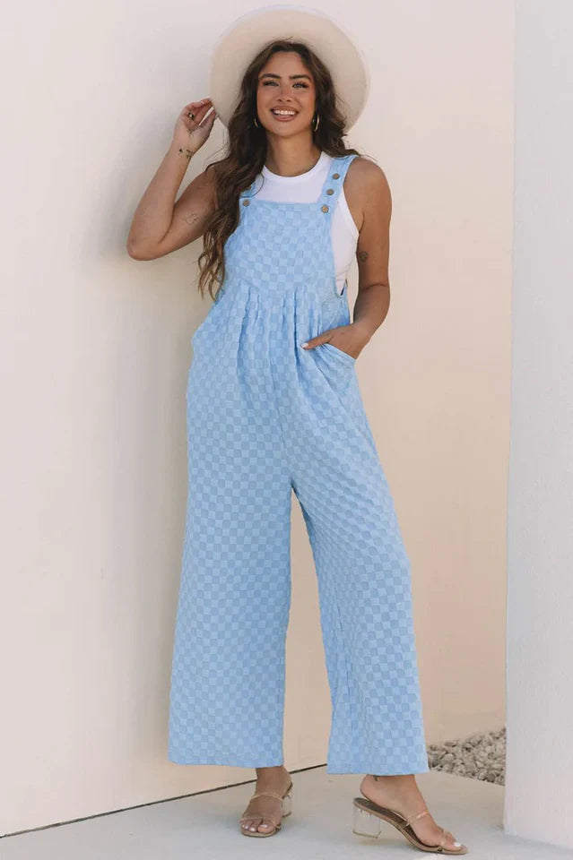 Check Yourself Wide Leg Overalls