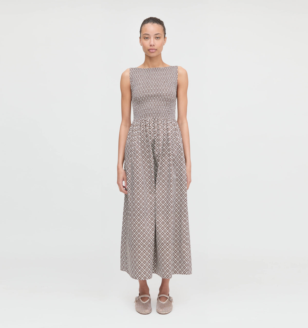 Couturebud The Cosima Nap Dress - Chocolate Circular Lattice