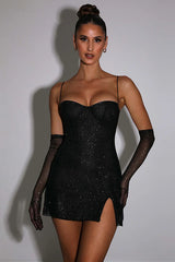 Georgia Shiny Dress With Gloves