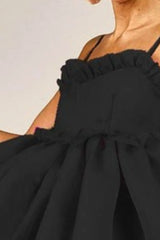 BiBi Ruffled Edge Sweet Heart Neck Sleeveless Tulle Dress
