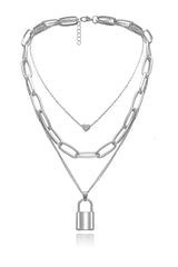 Lock Pendant Link Chain Necklace
