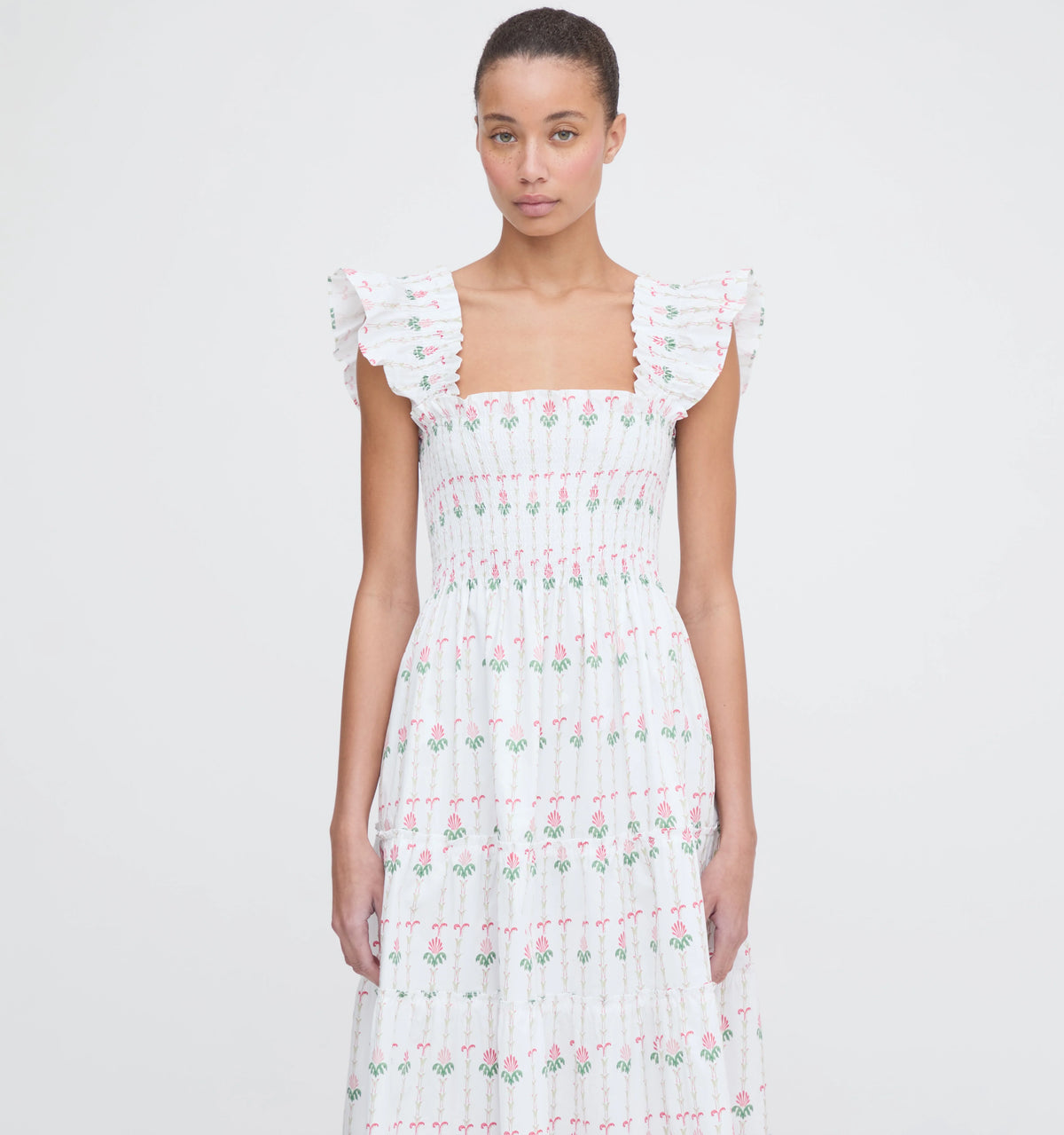CouturebudThe Ellie Nap Dress - White Trailing Fern