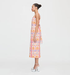 Couturebud The Iris Dress - Pink Floral Block Stripe