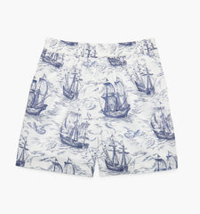 Couturebud The Tiny Leo Shorts - Navy Mariner's Toile