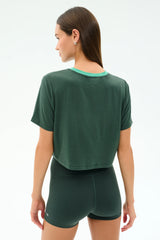 Djuna Crop Ringer - Military/Spearmint