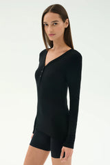 Louise Rib Henley - Black