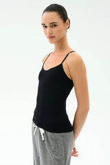 Loren Seamless Waist Length Tank - Black