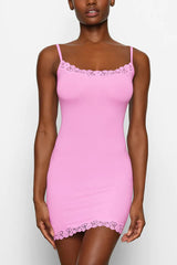 Fits Everybody Lace Trim Slip Dress