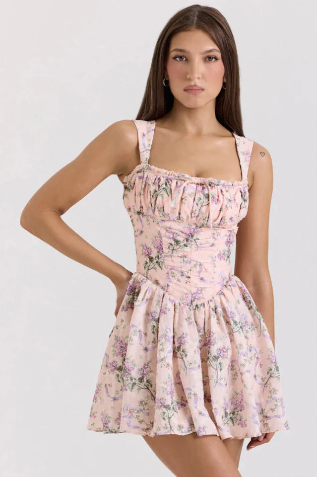 Ophelia Ribbon Print Dress