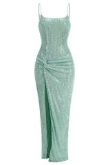 Haya Sequin Corset Maxi Dress