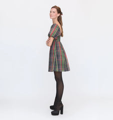 Couturebud The Matilda Mini Dress - Tartan Lamé