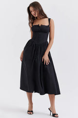 Tatiana Black Midi Sundress